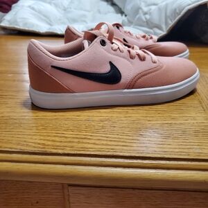 Nike Pink Sneakers with Black Swoosh TTS Used Excellent Condition